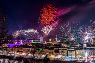 Silvesterfeuerwerk in Salzburg von der Festung Hohensalzburg | © Tourismus Salzburg GmbH/ G. Breitegger