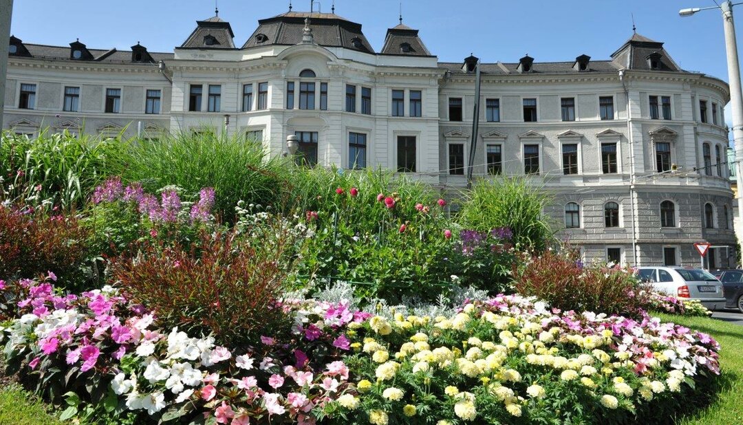 Green traffic island near the justice building  | © Tourismus Salzburg GmbH / G. Breitegger