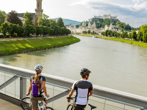 Bicycle at Müllnersteg in Salzburg | © SalzburgerLand Tourismus
