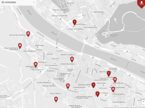Interactive map of the old town of Salzburg | © Google