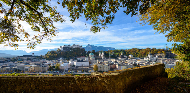 Kapuzinerberg im Herbst mit Blick auf Salzburg | © Tourismus Salzburg