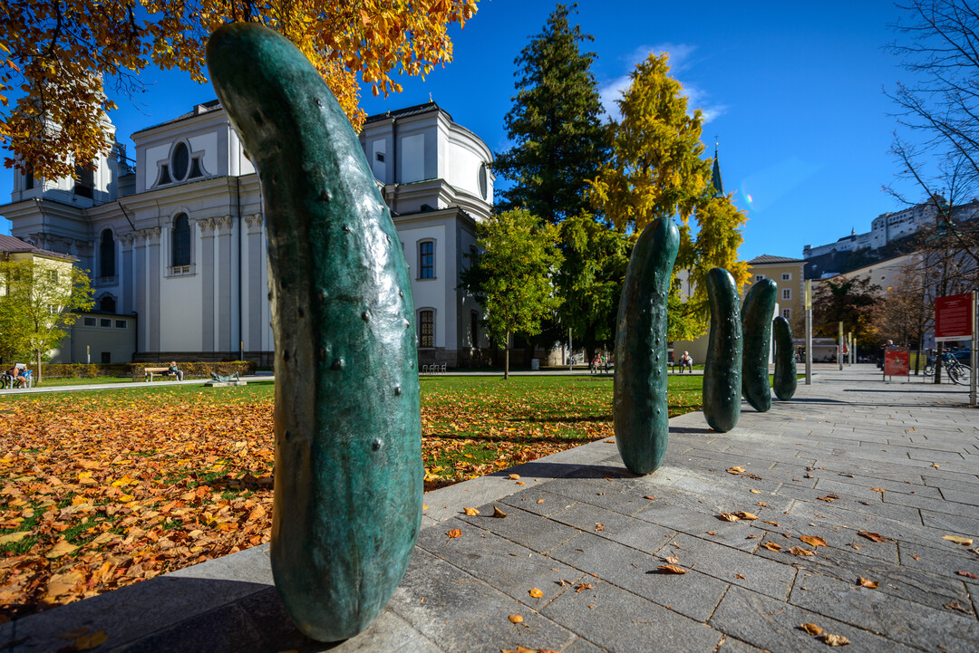 "Gherkins" - Erwin Wurm - Furwaenglerpark in Salzburg | © Tourismus Salzburg