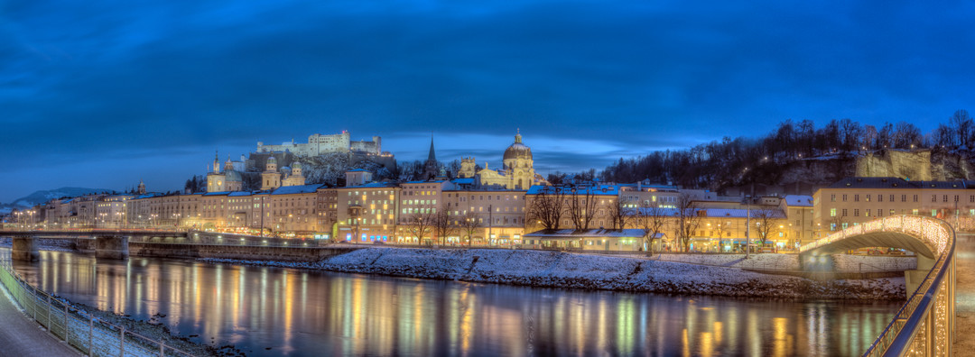 View across Salzach up to fortress Hohensalzburg | © Tourismus Salzburg / R. Zauner