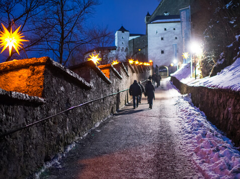 Fortress Hohensalzburg during advent season | © Tourismus Salzburg, Foto: Breitegger Günter