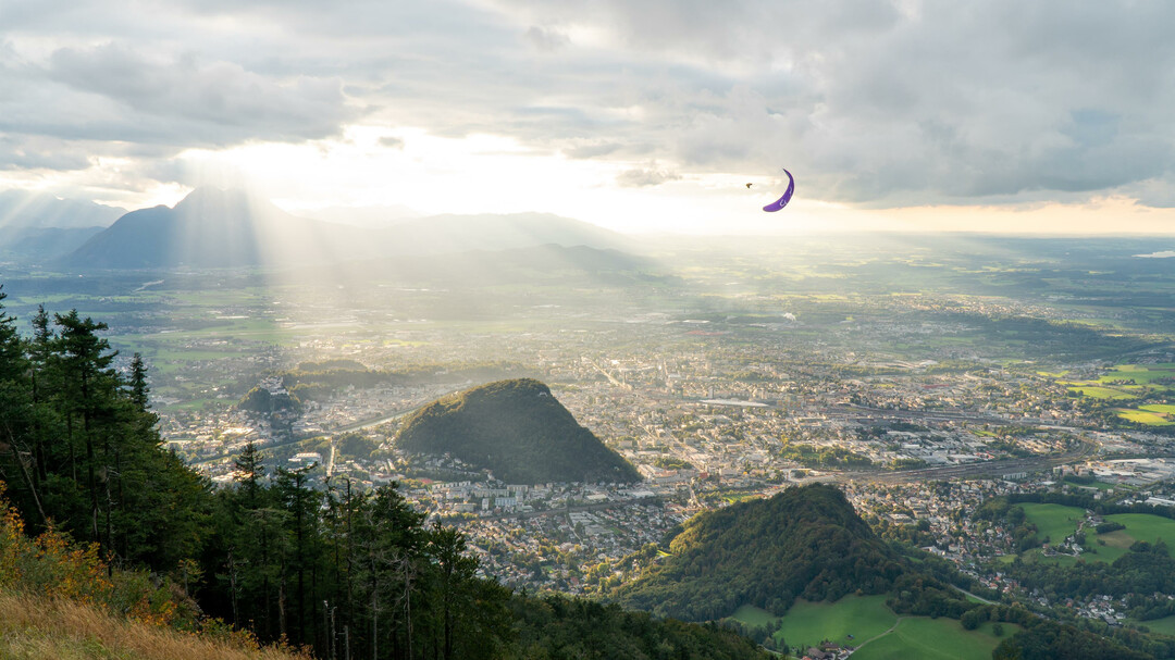 Blick vom Gaisberg auf die Stadt Salzburg | © Paul Doppler, FlyForFun