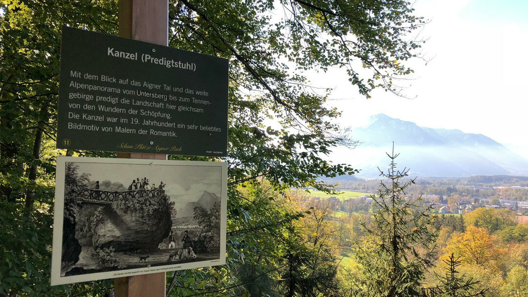 Beschreibung von der Kanzel im Aigner Park | © Tourismus Salzburg