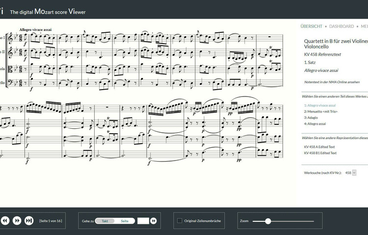 Digitale Noten von Mozart | © Digitale Mozart-Edition