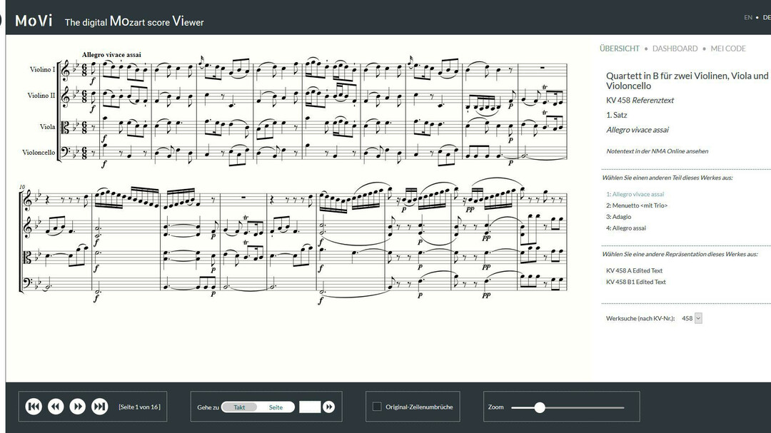 Digitale Noten von Mozart | © Digitale Mozart-Edition