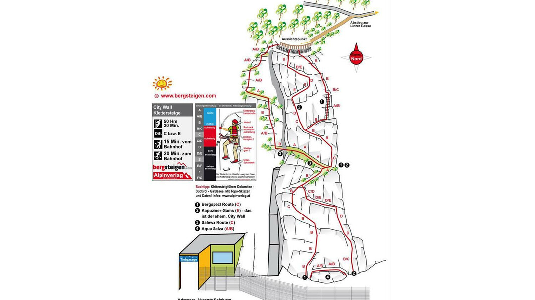 Citywall Routenplan | © bergsteigen.com
