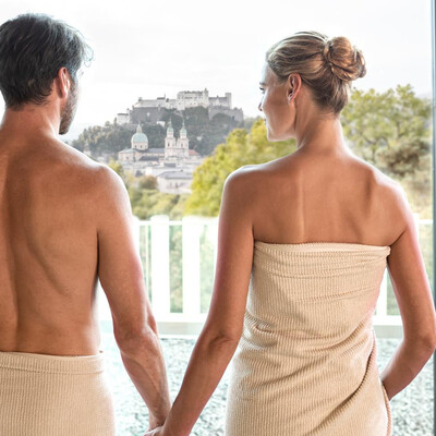 Festungsausblick in der Sauna im Paracelsusbad | © Paracelsusbad / Wöckinger