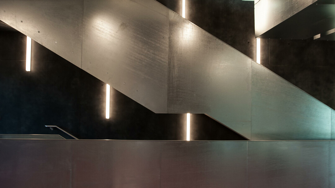 Treppenhaus im Probenzentrum Aigen | © Martina Weiss/Architekturwerkstatt Zopf