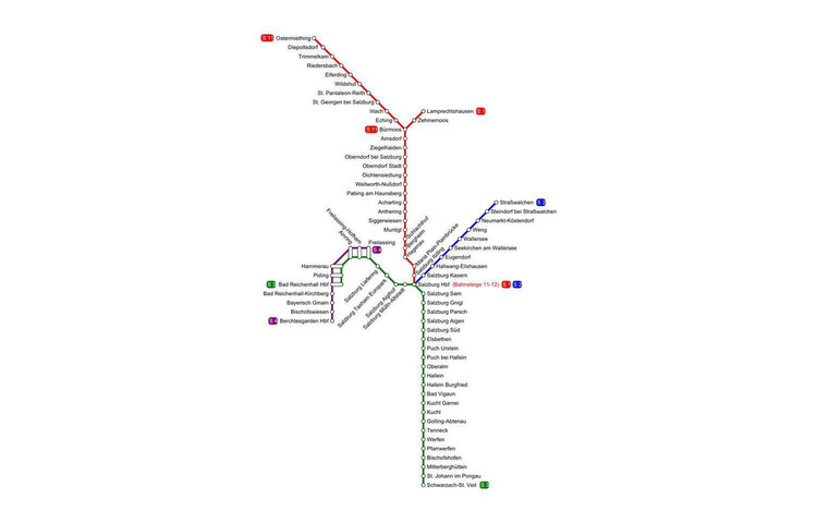 S-Bahn map Salzburg