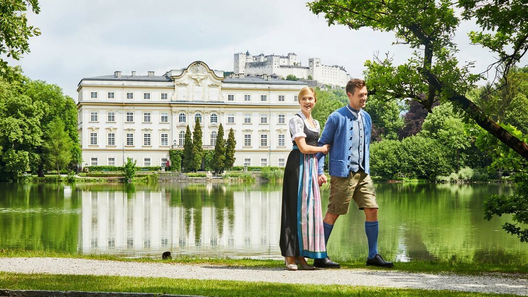 Leopoldskron Palace and the Fortress Hohensalzburg | © Tourismus Salzburg / A. Hechenberger