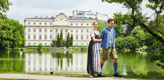 Leopoldskron Palace and the Fortress Hohensalzburg | © Tourismus Salzburg / A. Hechenberger