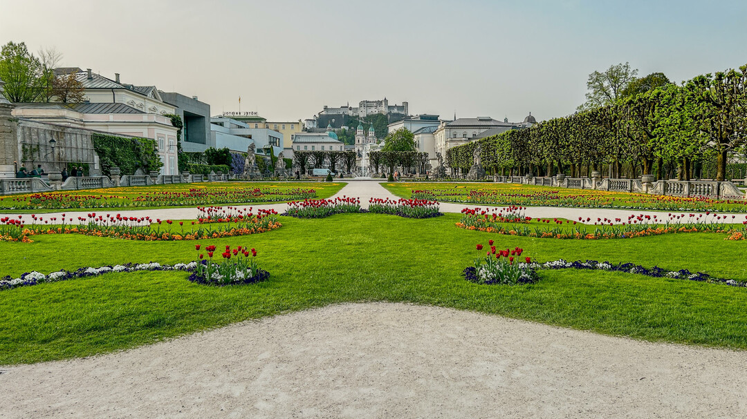 Mirabellgarten mit Blick Richtung Dom und Festung | © Tourismus Salzburg / K. Brugger