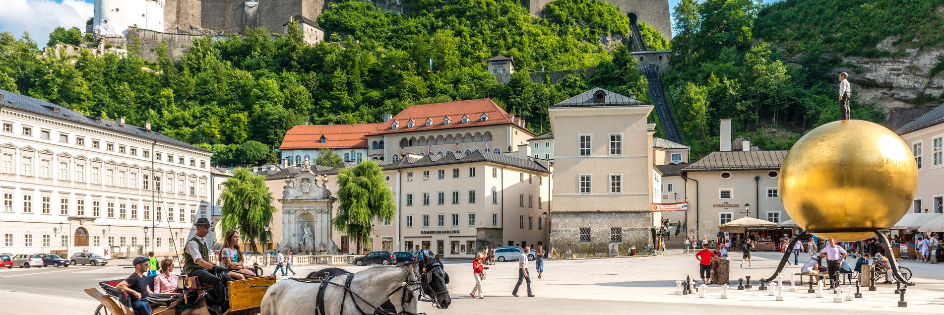 Viewing from Kapitelplatz in Salzburg on the Hohensalzburg fortress | © Tourismus Salzburg 