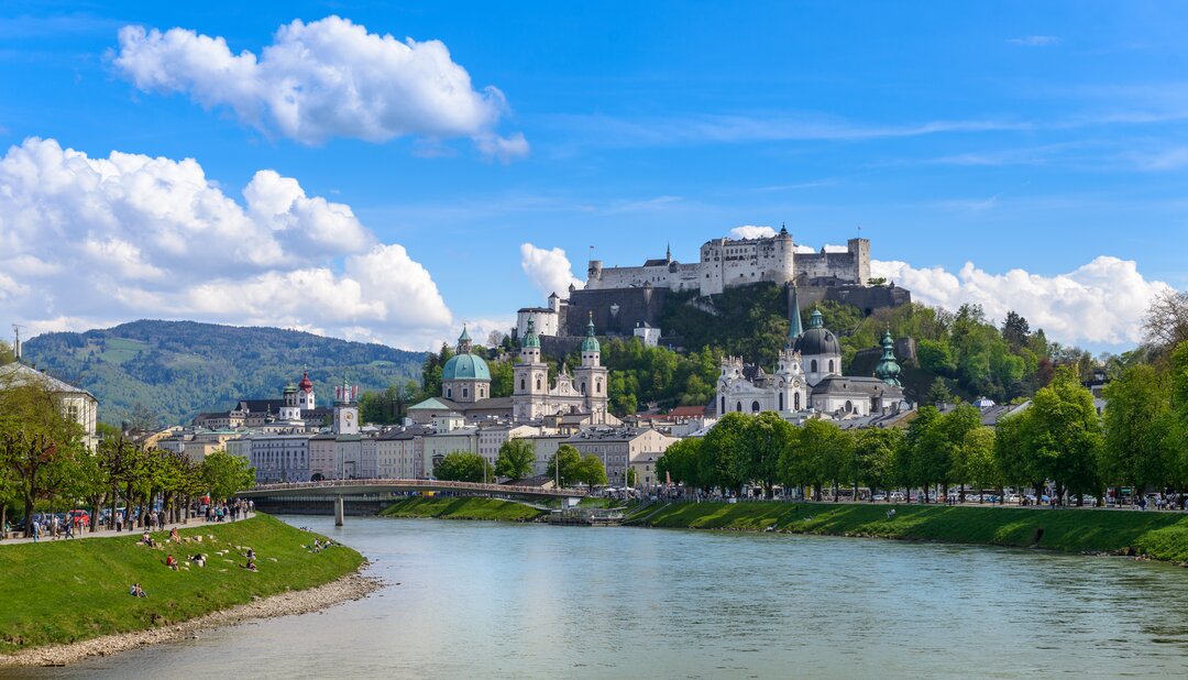 View from Müllnersteg at Salzburg  | © Tourismus Salzburg / G. Breitegger